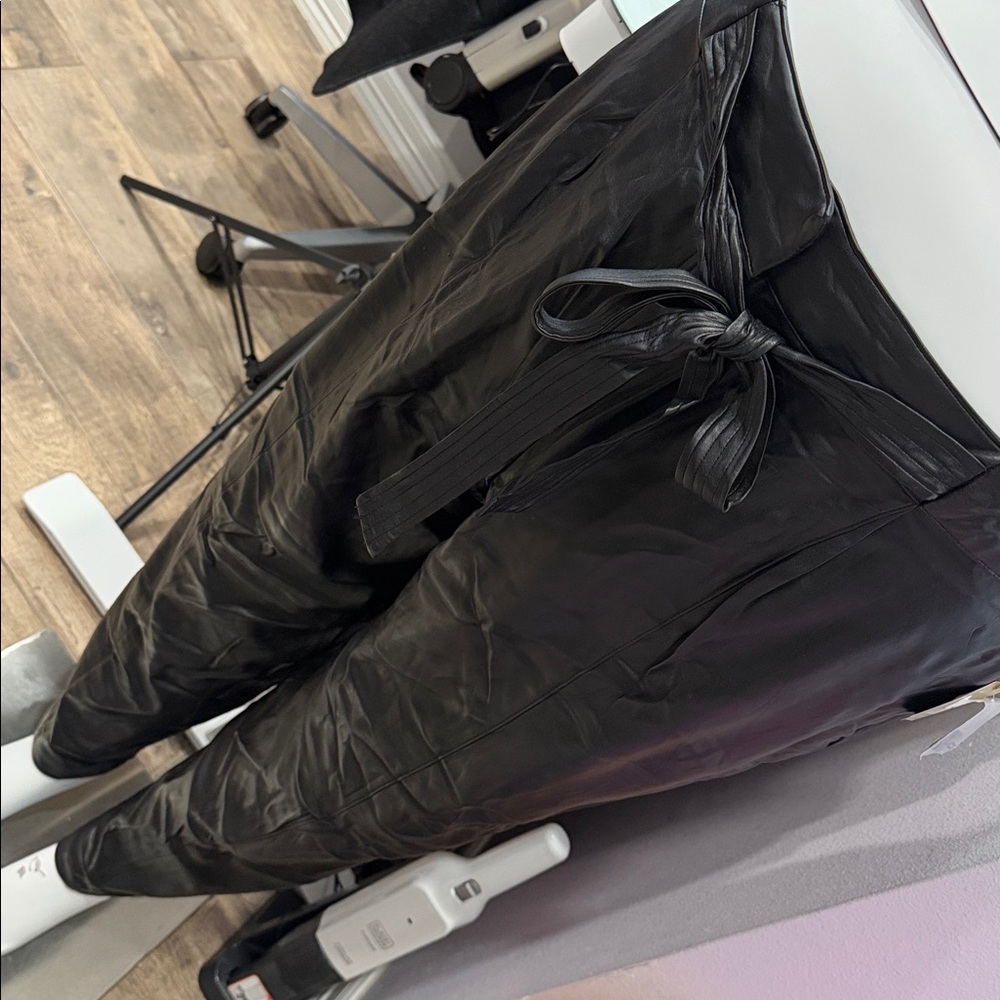 Black Leather Women's Pants